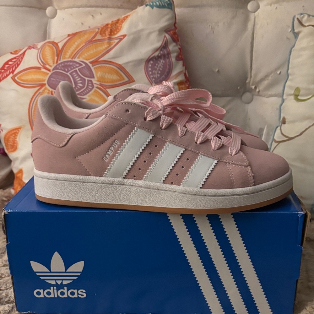 Adidas Pastel Pink and White Sneakers